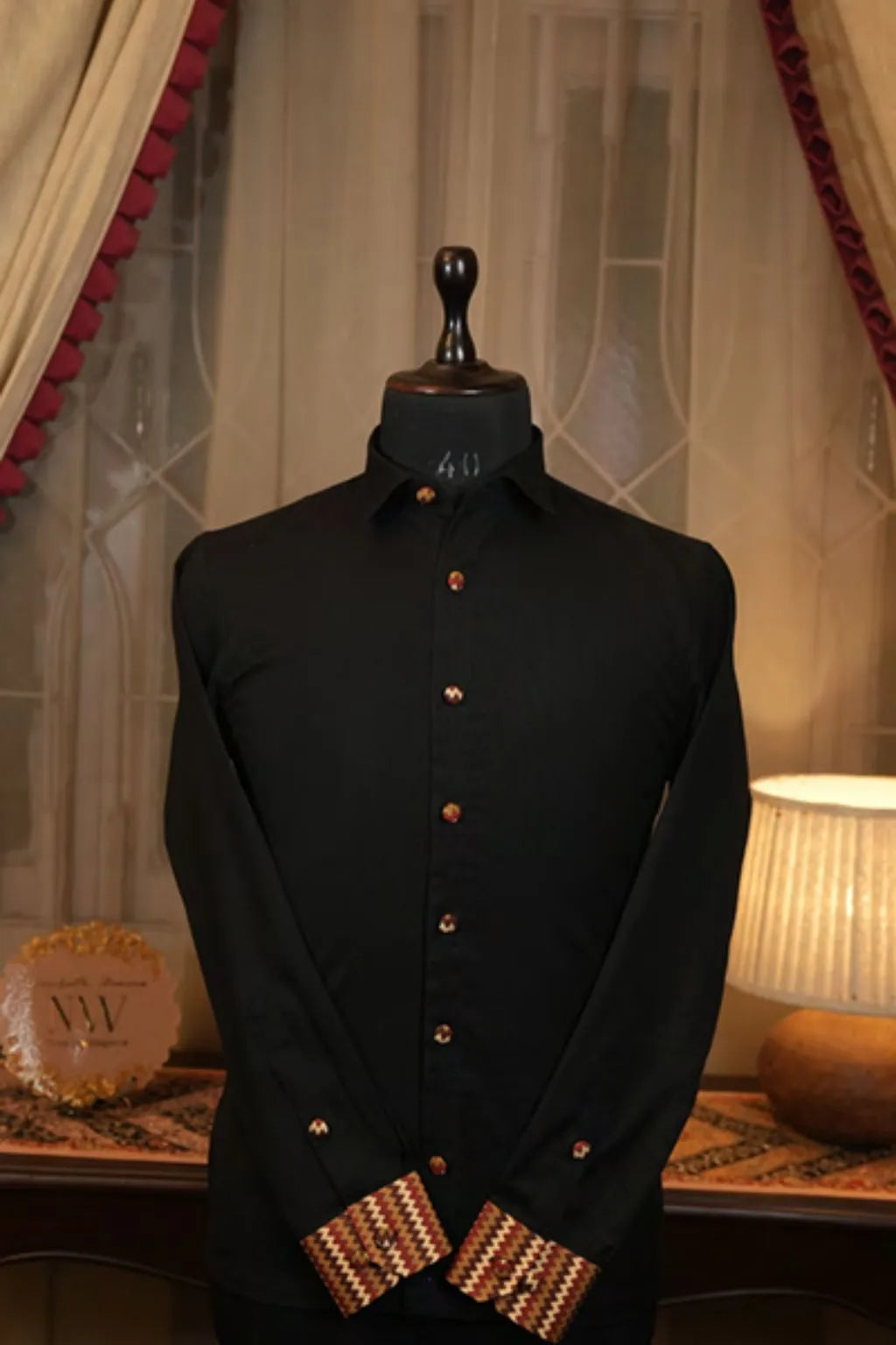 Black Luxe Cuff Shirt