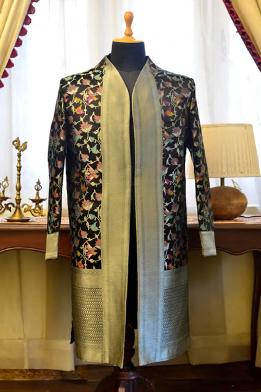 Charcoal Silver Meena Banarasi Jacket