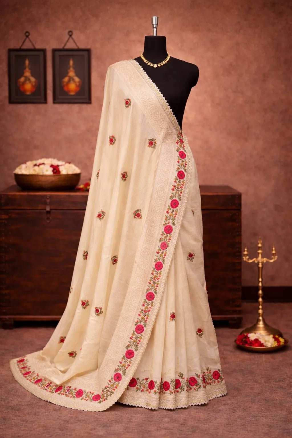 Ivory Chikankari Grace