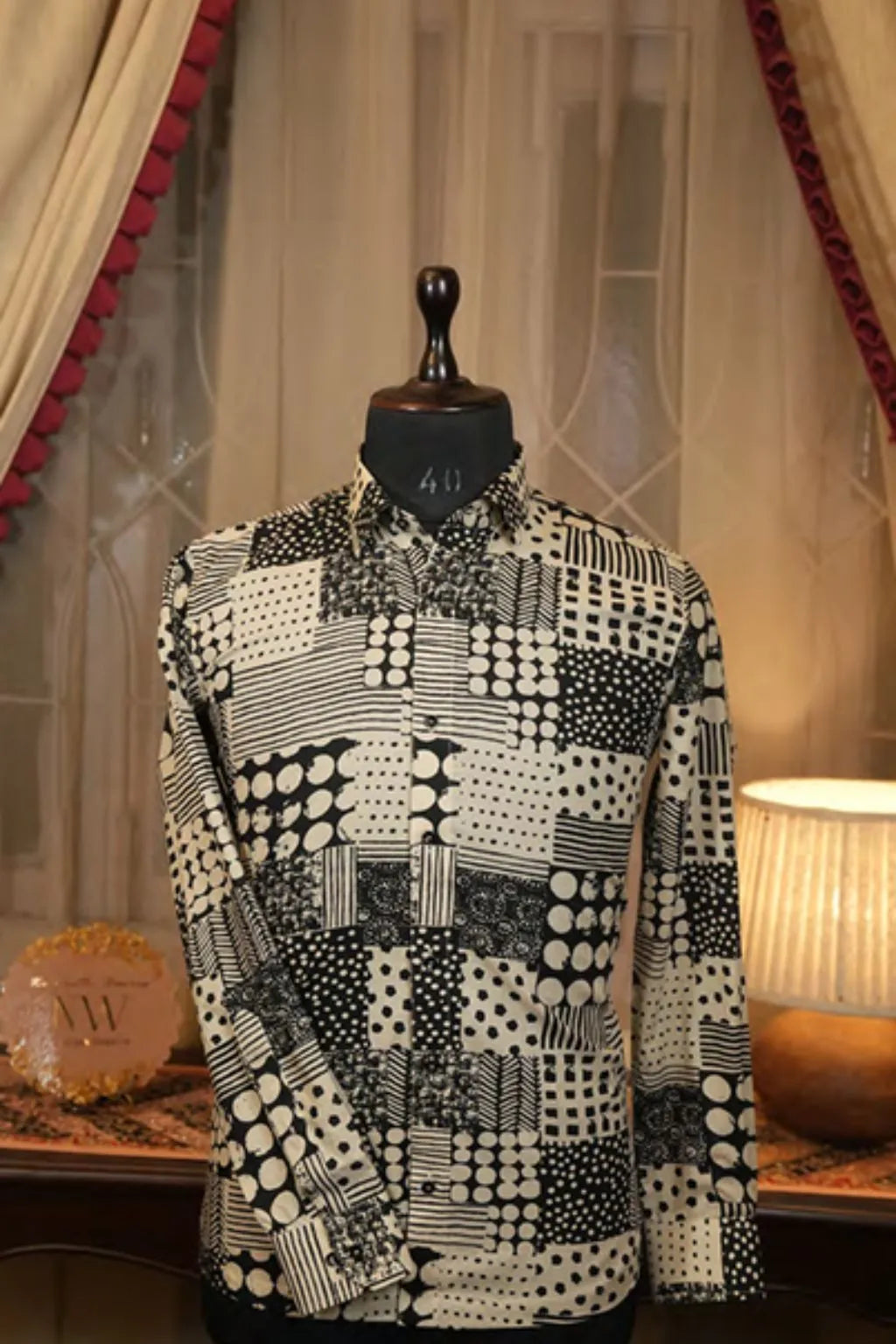 Mono Grid Patch Shirt