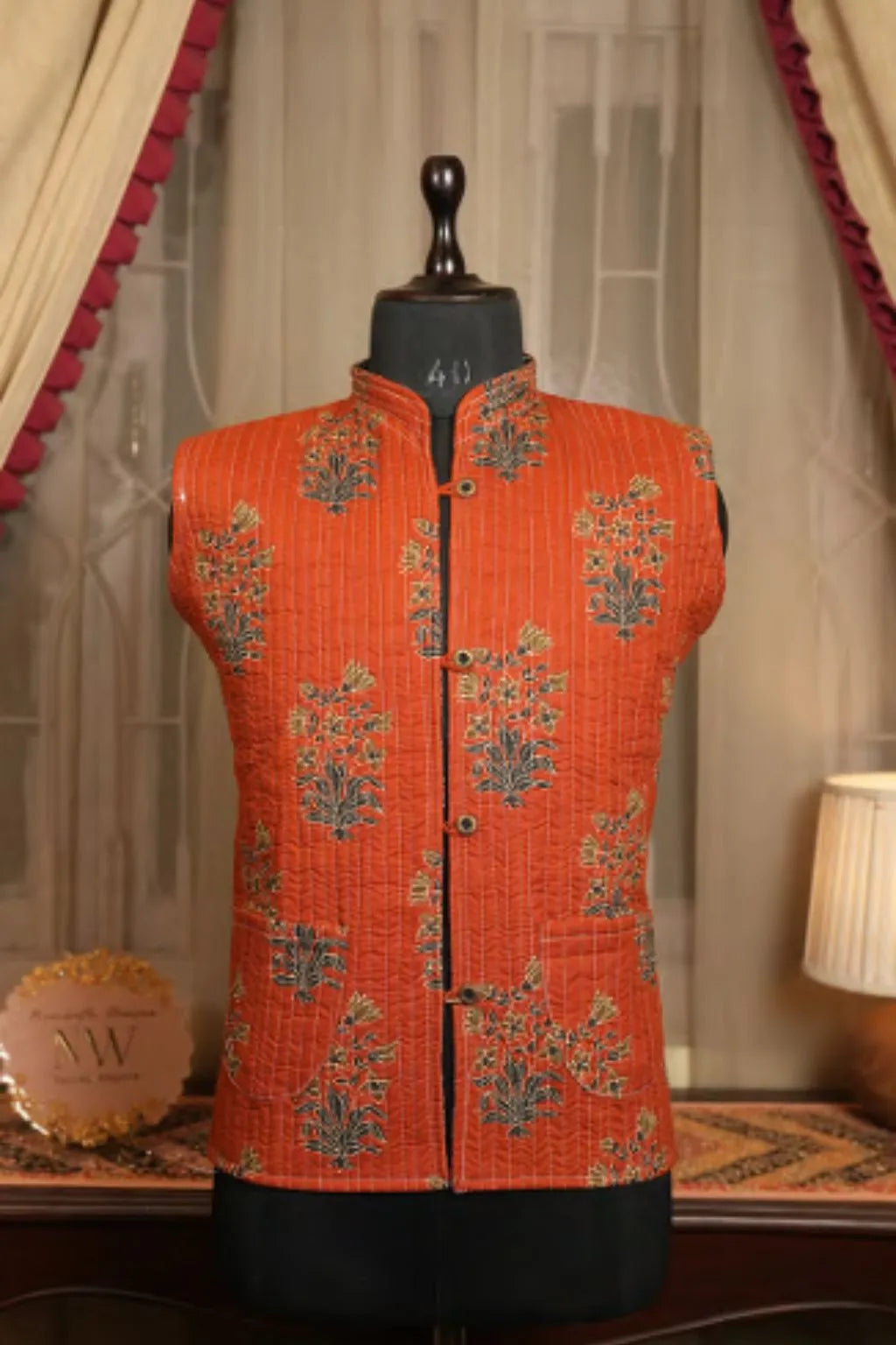 Sunset Bloom Nehru Vest